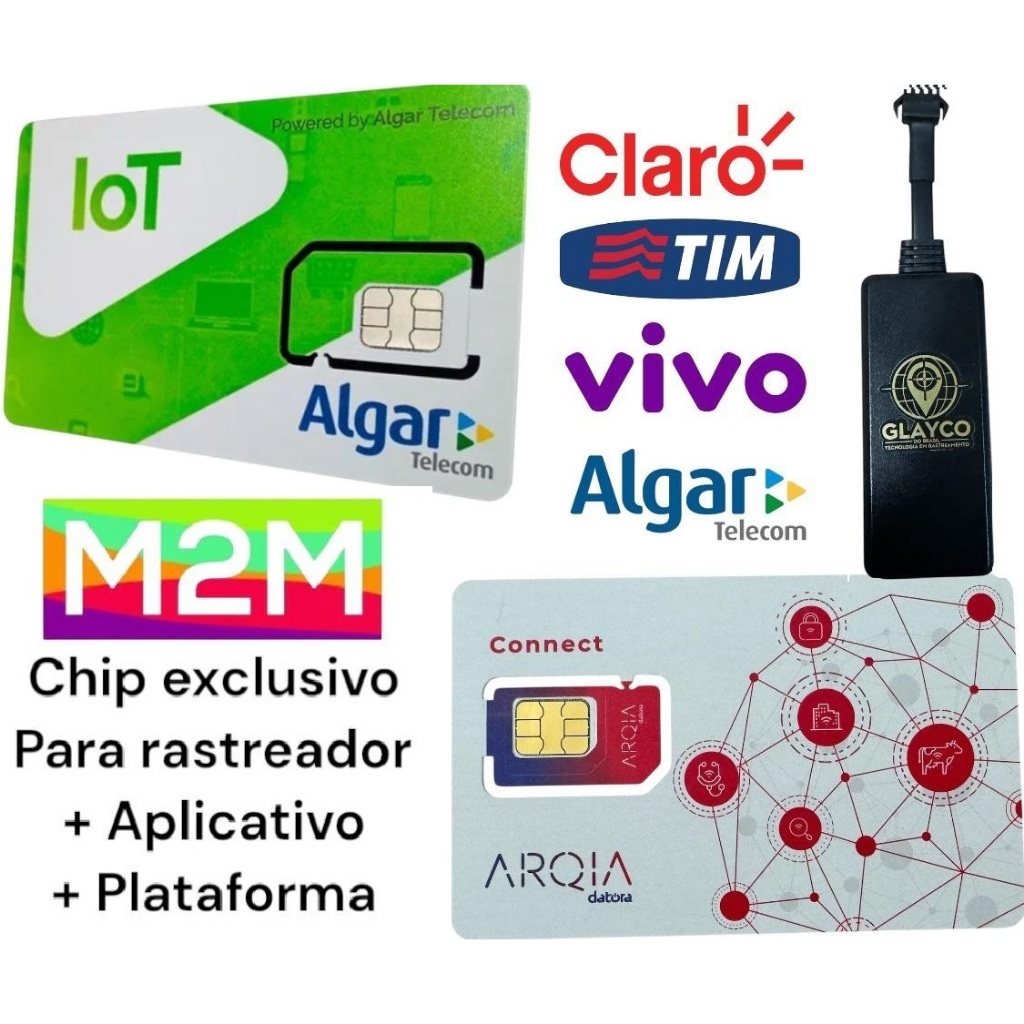 Chip m2m mult operadora para rastreador j16 4g