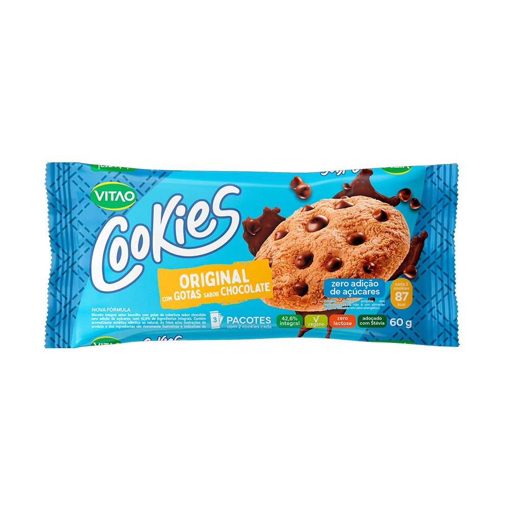 Cookies Tradicional Integral Zero Açúcar Vitao 60 g - Vegano