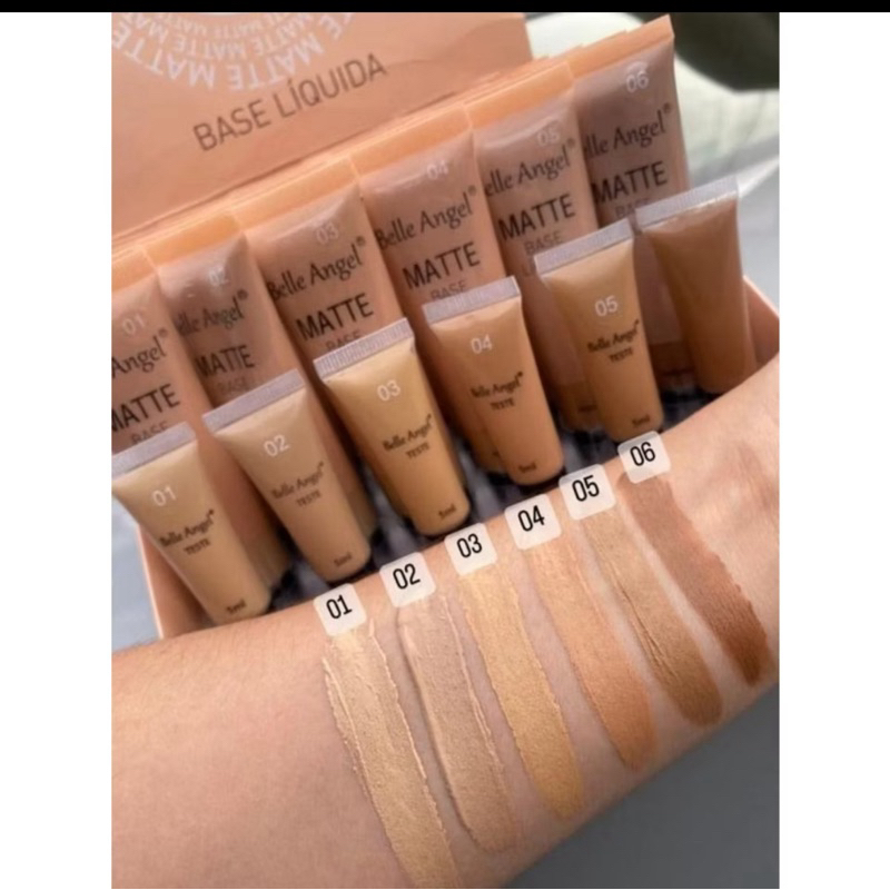 Belle Angel Base Liquida Matte cobertura perfeita cor 02 cor 05 em Oferta na Shopee