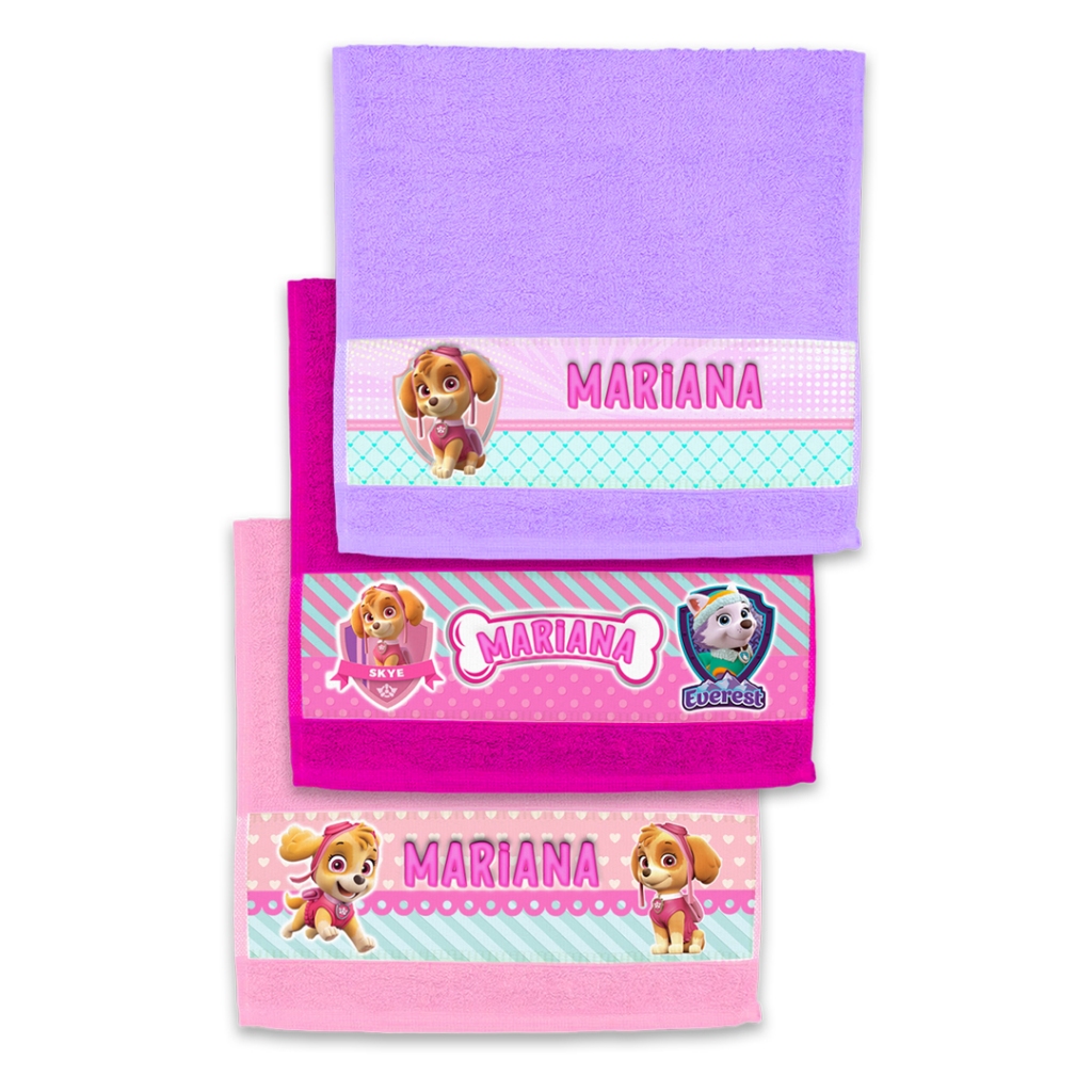 Toalha Escolar Lavabinho Skye Patrulha Canina Personalizada Com Nome em Oferta na Shopee