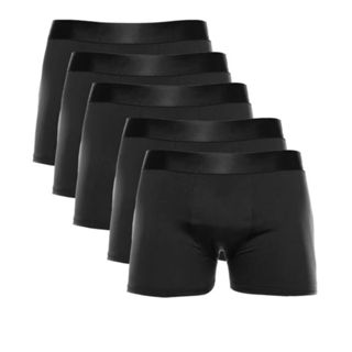 Kit 5 Cuecas Boxer Toda Preta Microfibra Original Microfibra Romantic Confortável em Oferta na Shopee