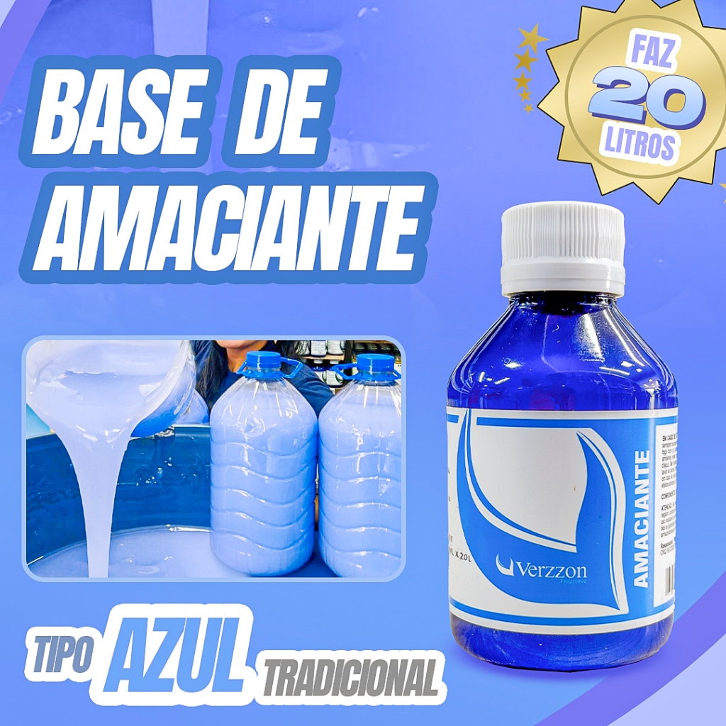 Base Amaciante concentrada Verzzon faz 20 litros perfumada tipo azul tradicional | FÁCIL DE FAZER! em Oferta na Shopee