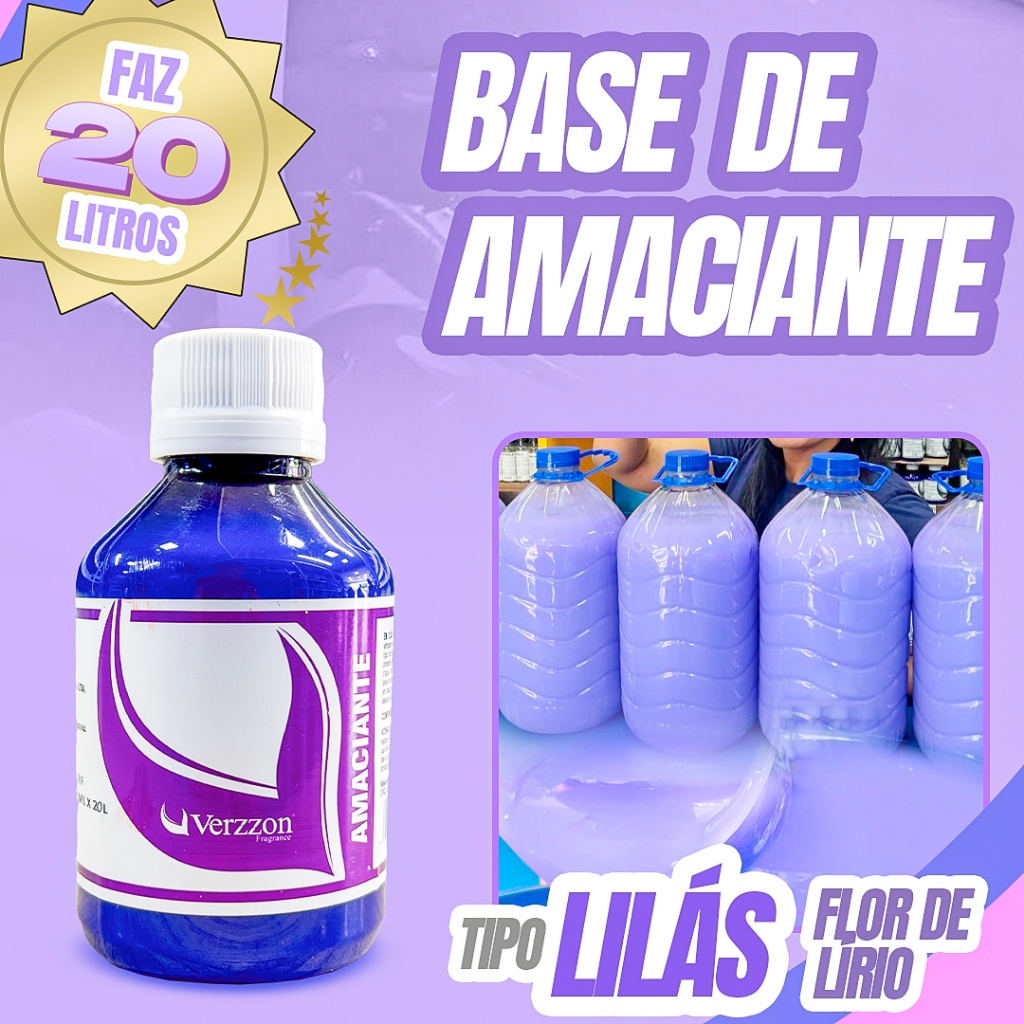 Base Amaciante concentrada Verzzon faz 20 litros perfumada tipo flor de lírio | FÁCIL DE FAZER! em Oferta na Shopee
