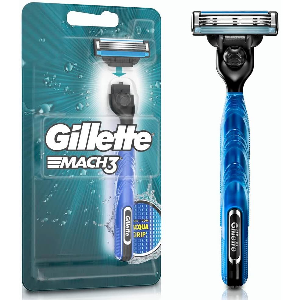 Aparelho de Barbear Gillette Mach3 Acqua-Grip em Oferta na Shopee