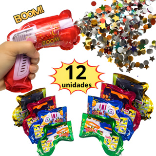 Kit 12 Lança Confete Estouro Inflável Para Convidados Estourar Na Hora Do Parabéns em Oferta na Shopee