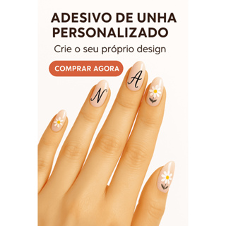 Adesivo de Unha Personalizado do Seu Jeito Com Nome Foto Tema Preferido Exclusiva Tecnlogia 3D em Oferta na Shopee