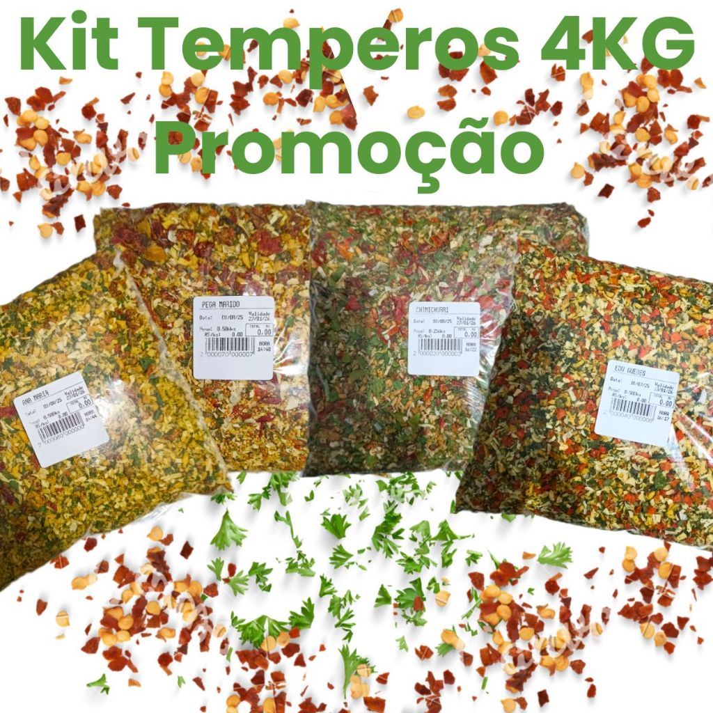 Kit Temperos Atacado 4KG Naturais  fit em Oferta na Shopee