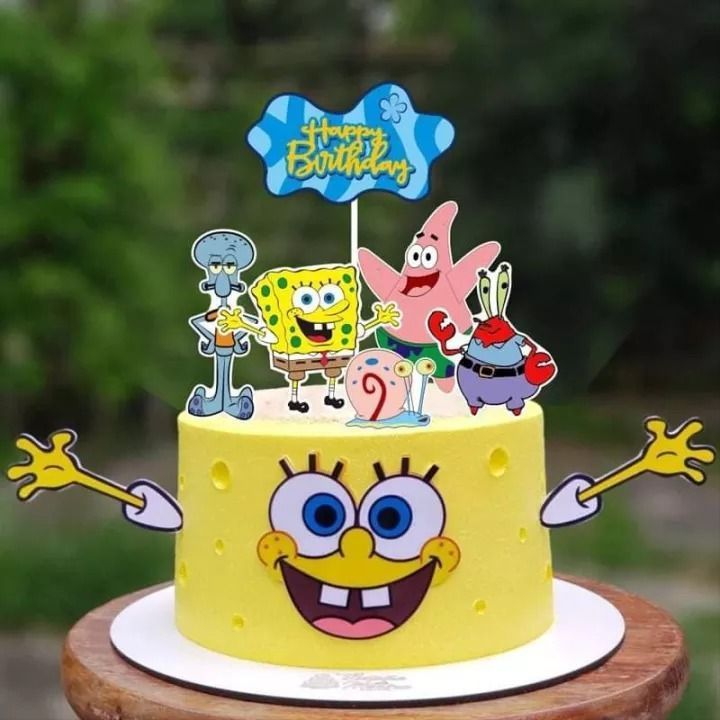 Topo de bolo bob esponja e patrick - topper infantil em Oferta na Shopee