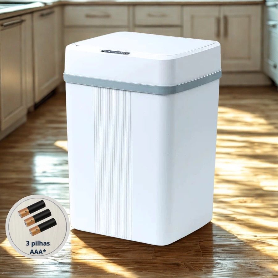 Lixeira com Sensor Inteligente 18L Abertura Automática sem Contato  Uso em Cozinha, Banheiro, Quarto em Oferta na Shopee