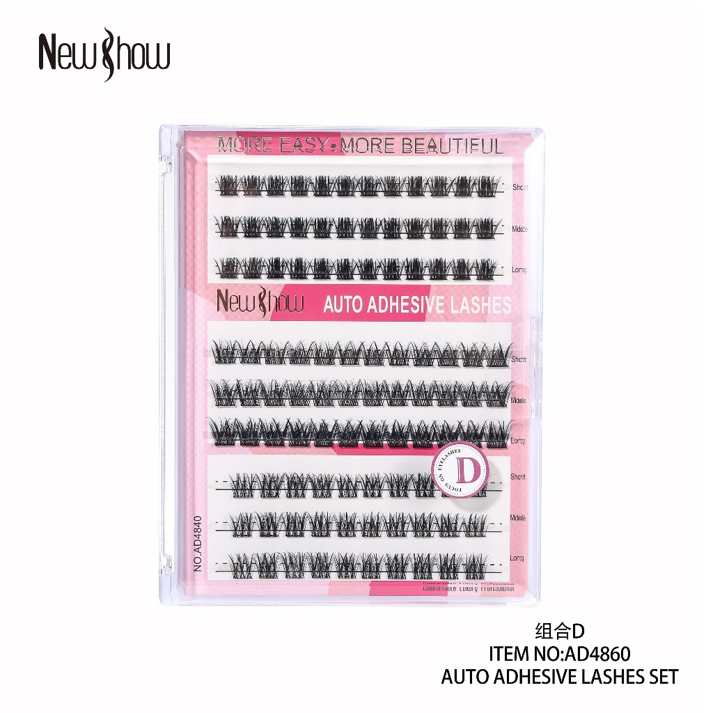 New Show Cílios Postiços Auto Adesivos 3conjuntos de modelos diferentes Cílios Postiços-Tufos sem Nó em Oferta na Shopee