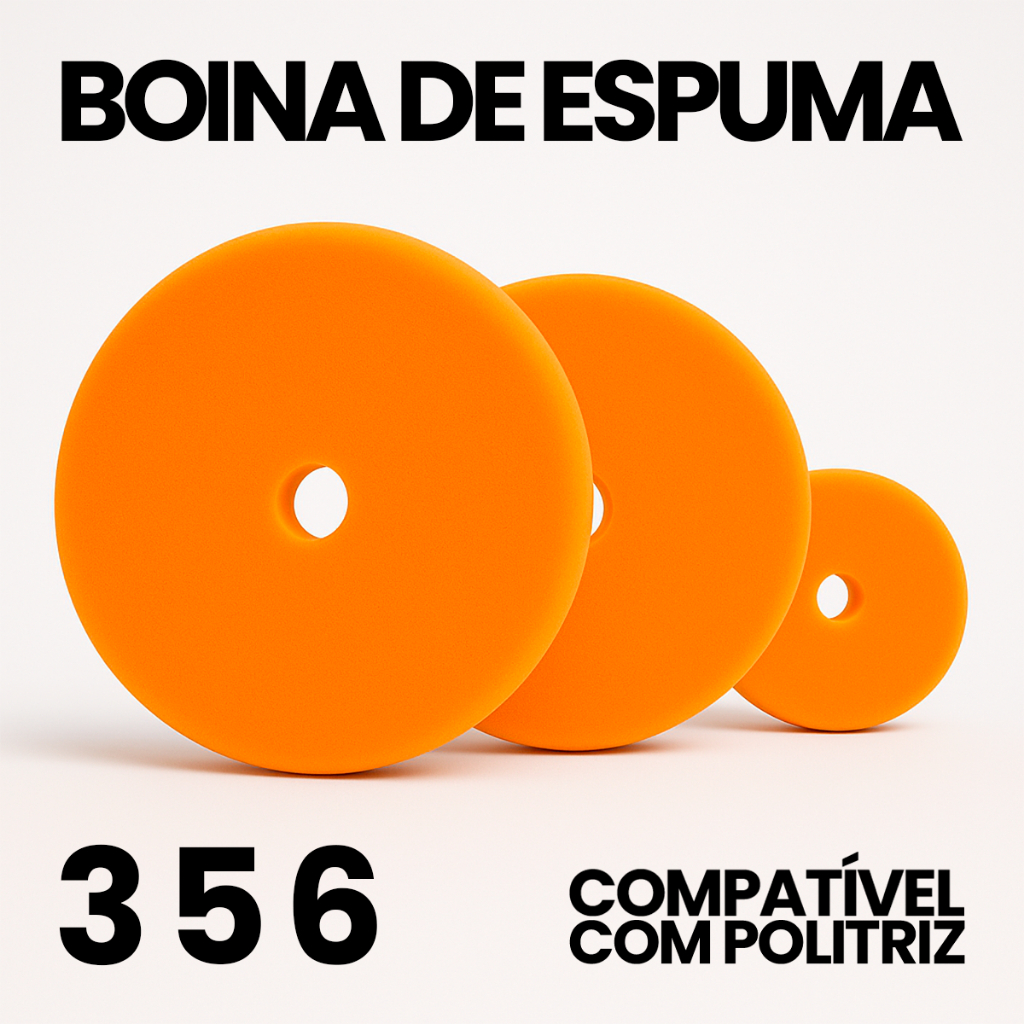 Espuma  Para Polimento  Boina  Laranja 3,5, ou 6 Polegadas Alta Performance Refino