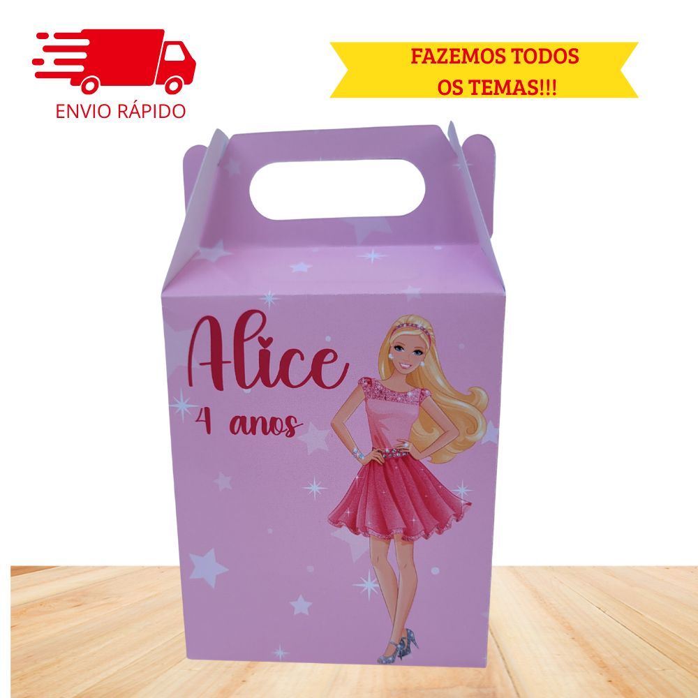 Caixinha Maletinha Personalizada - BARBIE - Lembrancinha Pegue e Monte - Fazemos qualquer tema -  ENVIO RÁPIDO