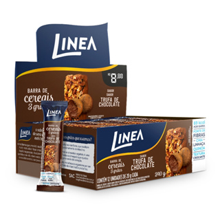 Barra De Cereal 3 Grãos Integrais Linea Sabor Trufa De Chocolate - 12 unidades de 20g em Oferta na Shopee