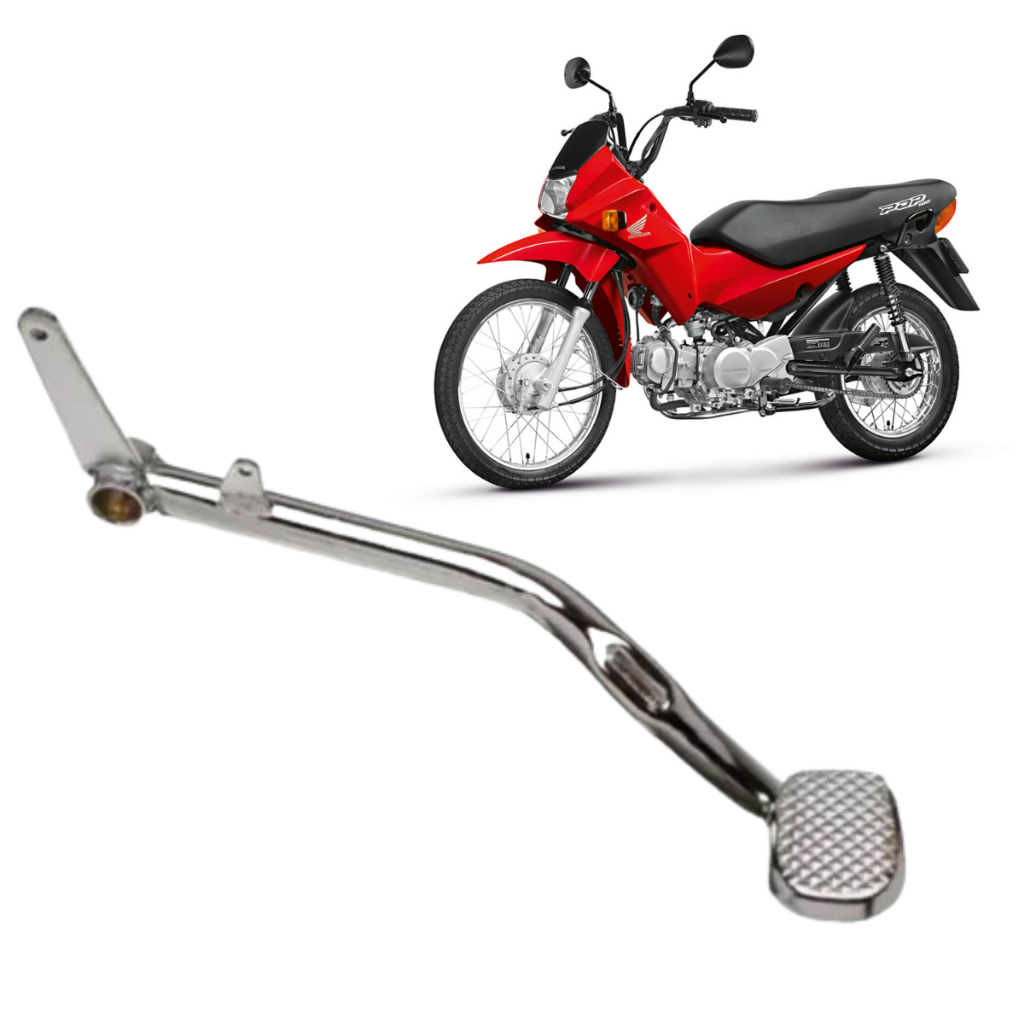 Pedal De Freio Cromado Para Moto Honda Pop 100 em Oferta na Shopee