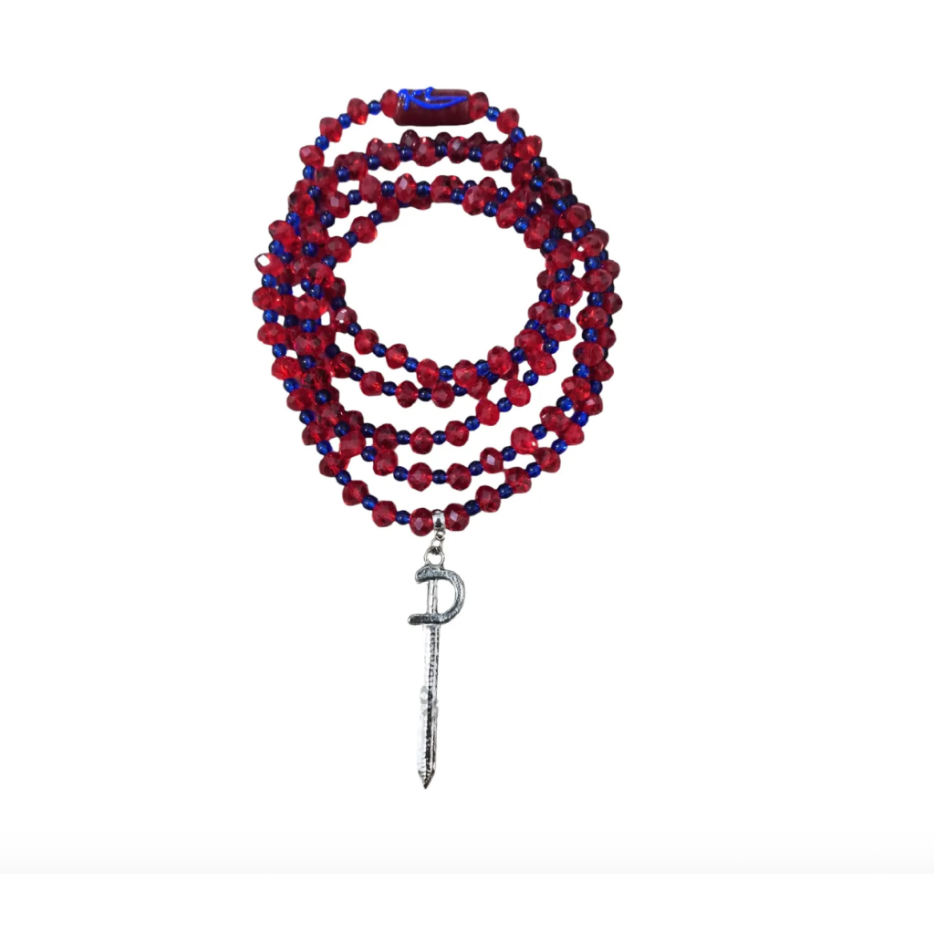 Guia De Ogum Cristal De Vidro 8mm 60cm Umbanda Candomblé Proteção Espiritual
