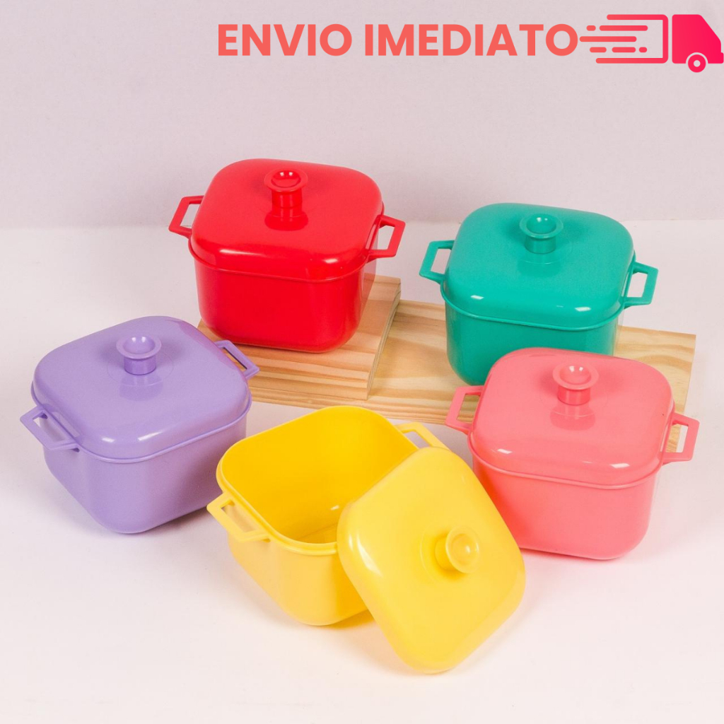 Kit 6 Tapoer Vasilhas de Microondas  Caçarola 1,5 Litros - Cores