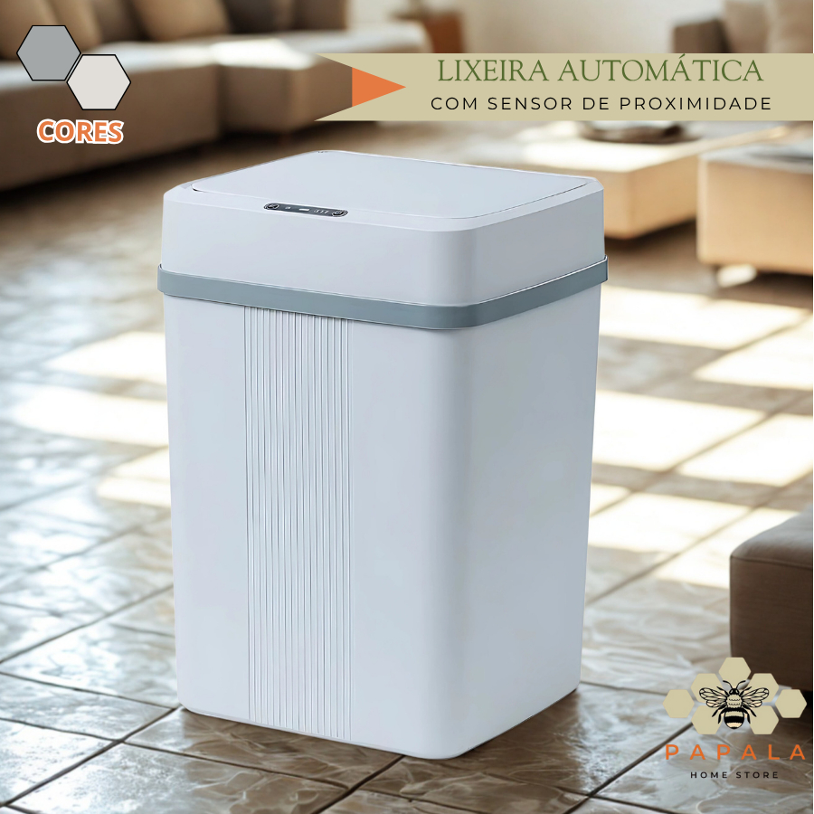 Lixeira Automática 18L com Sensor Inteligente Sem Toque Silenciosa ABS Moderna para Casa Escritório em Oferta na Shopee