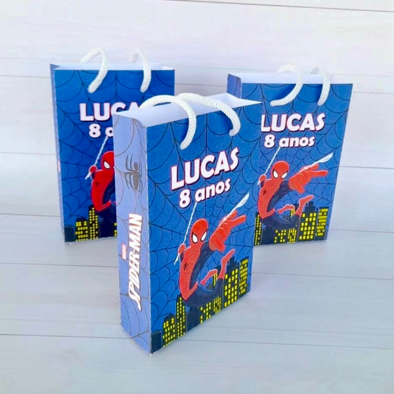 Sacolinha Personalizada Homem Aranha | Pegue e Monte | Lembrancinhas | Festa infantil | Aniversário