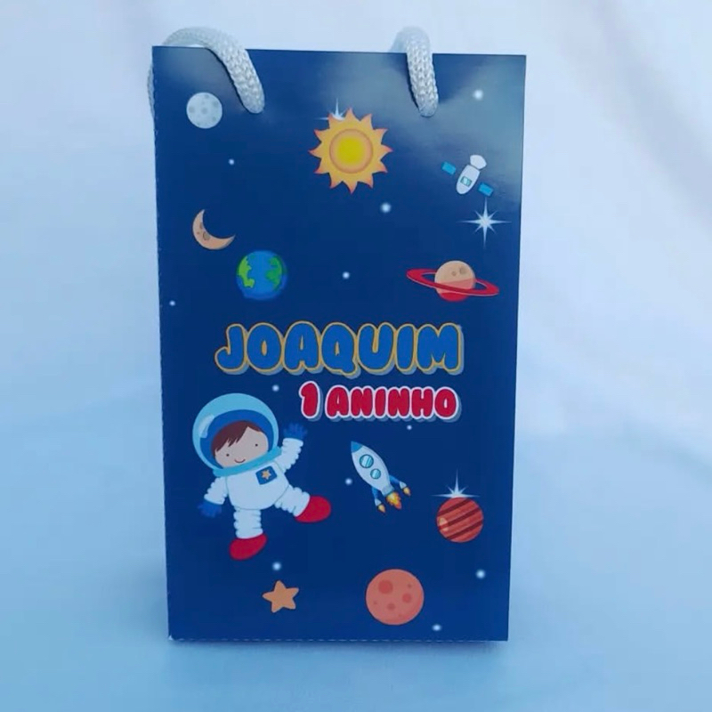 Sacolinha Personalizada Astronauta | Pegue e Monte | Lembrancinhas | Festa infantil | Aniversário