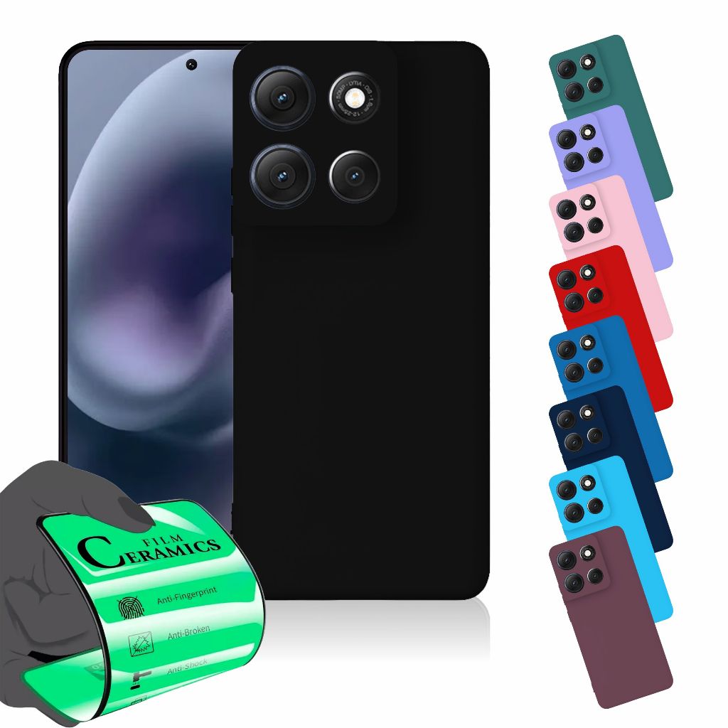 Capa Capinha Anti Impacto Aveludada + Película Para Moto Edge 60 Pro em Oferta na Shopee