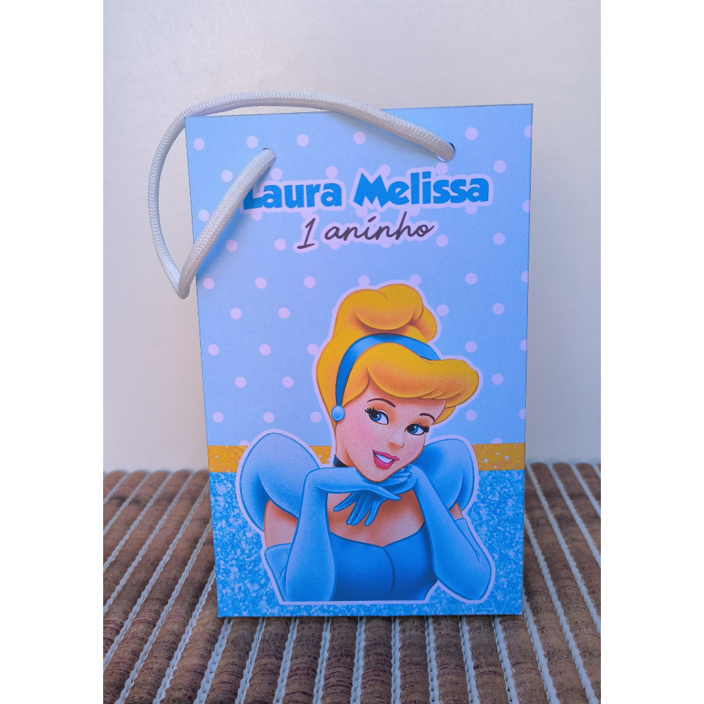 PEGUE E MONTE - Sacolinha Surpresa Personalizada Cinderela - Com Alça
