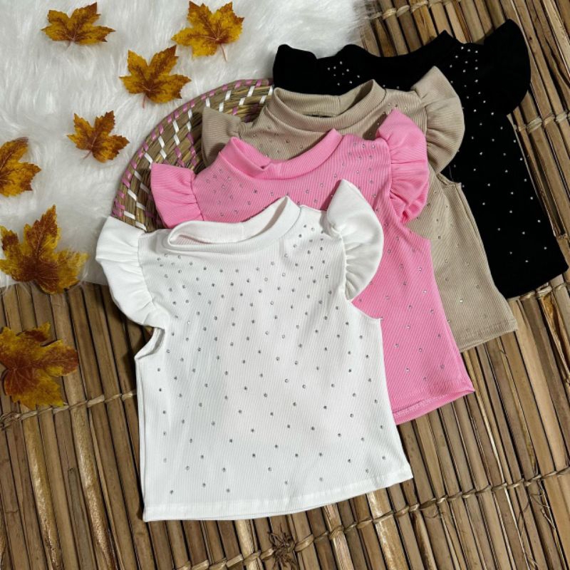 BLUSA INFANTIL MENINAS PEDRARIA MALHA CANELADA — imagem 2 de 2
