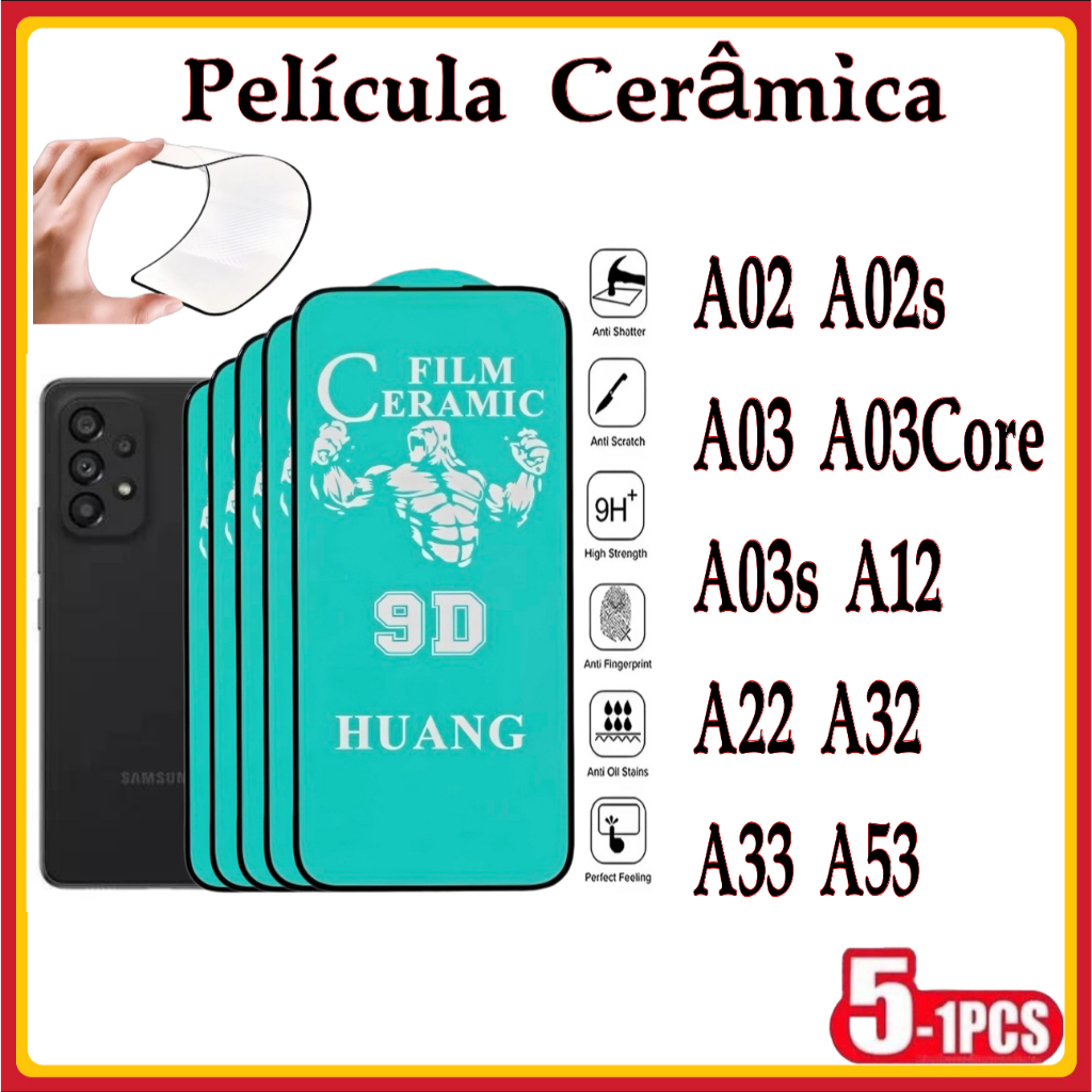 Película Cerâmica 9D 3D Samsung Gel Hidrogel Flexível A02 A02S A03 A03S A03CORE A12 A22 A32 A33 A53