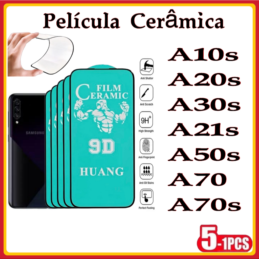 Película Cerâmica 9D 3D SAMSUNG Gel Hidrogel Flexível A10S A20S A30S A50S A21 A21S A70 A70S