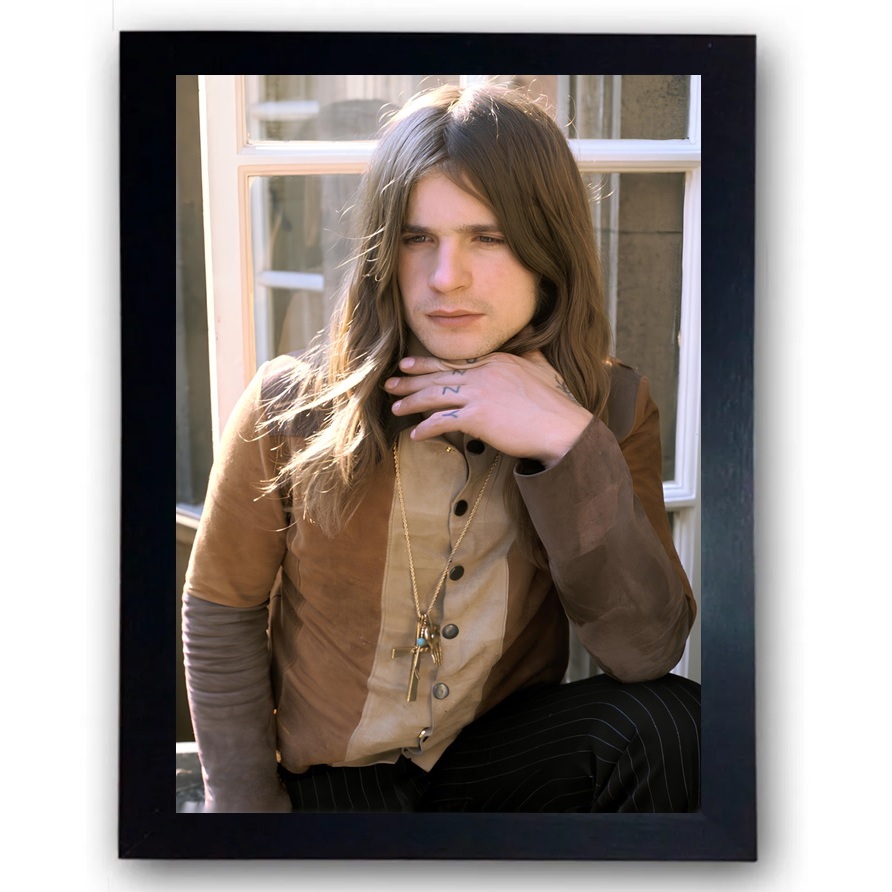 Quadro Ozzy Osbourne Jovem Moldurado A4 20x30 cm