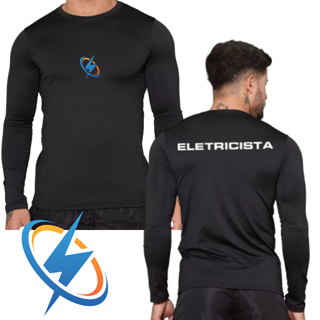 Camiseta Térmica Masculina Eletricista Proteção UV Manga Longa Para Eletricista Profissão em Oferta na Shopee