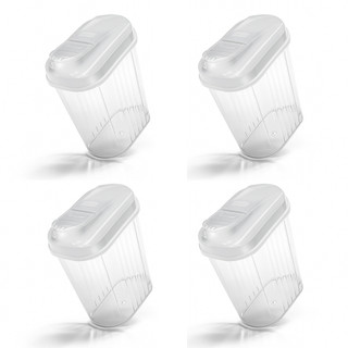 Kit 4 Açucareiros Cristal Farinheira 460ml Pote ACRÍLICO Bico Dosador Cantinho do Café Chá Aveia