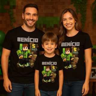 KIT COM 3 CAMISETA  MENINO E MENINA TEMÁTICA PERSONALIZADA Tamanhos: do 2 ao GG leia a descrição com atenção em Oferta na Shopee