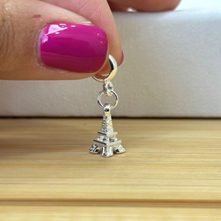 Berloque Torre Eiffel 3D - banhado a prata, com garantia em Oferta na Shopee