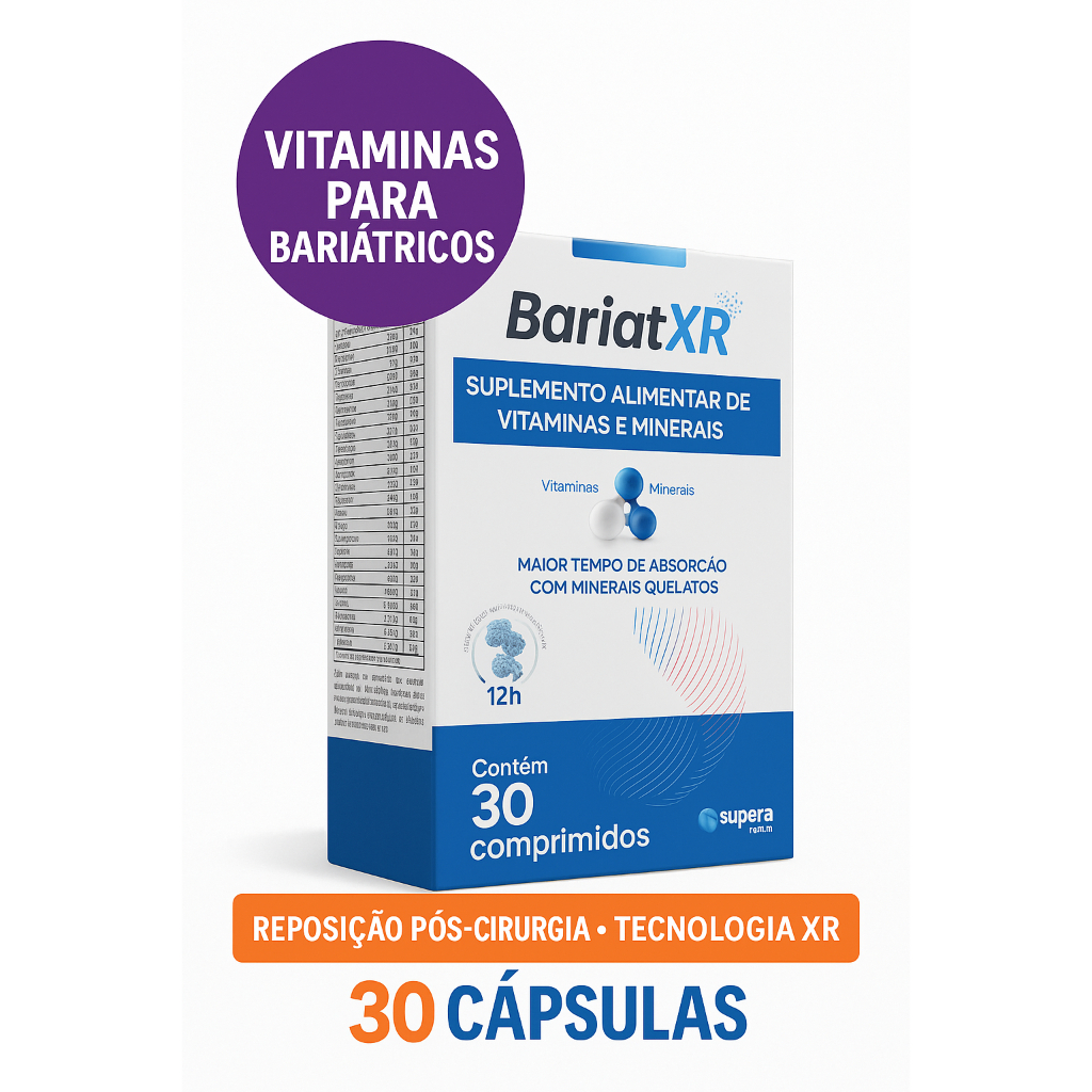 Bariat XR 30 + 6 Comprimidos Grátis – Suplemento Vitamínico Pós-Bariátrica | Liberação Prolongada