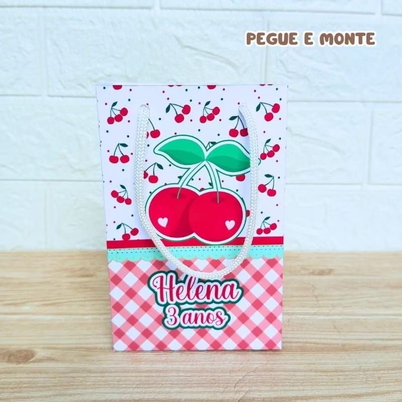 Sacolinha Cereja - Cerejinha - Personalizados - Lembrancinha - Festa infantil- Aniversário / PEGUE E MONTE