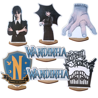 Kit Display de Mesa 7 Peças Para Festa Wandinha em Oferta na Shopee