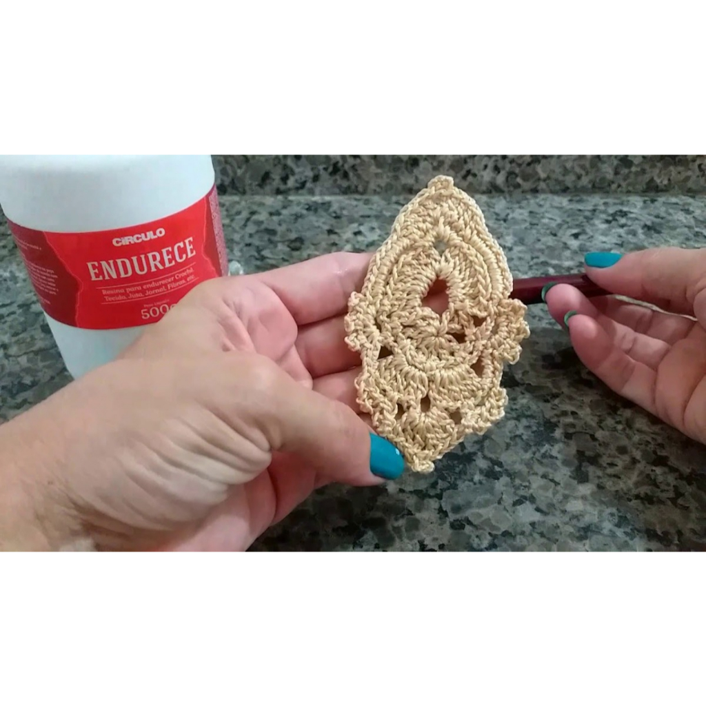 Detalhes do Resina Endurece Crochê Juta Jornal 500gr Circulo Resina Endurecedora para Crochê Tecido Artesanato