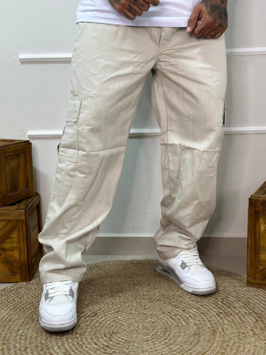 Calça Cargo Skatista Preta Unissex Moda Street adulto