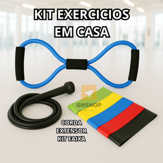 Faixa Elástica Para Exercício Ginastica Fisioterapia 5 Mini Band + Elástico Extensor em Oferta na Shopee