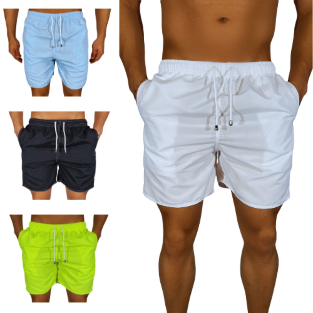 Short Masculino Mauricinho Neon Tactel Moda Praia Neymar Bermuda Verão em Oferta na Shopee