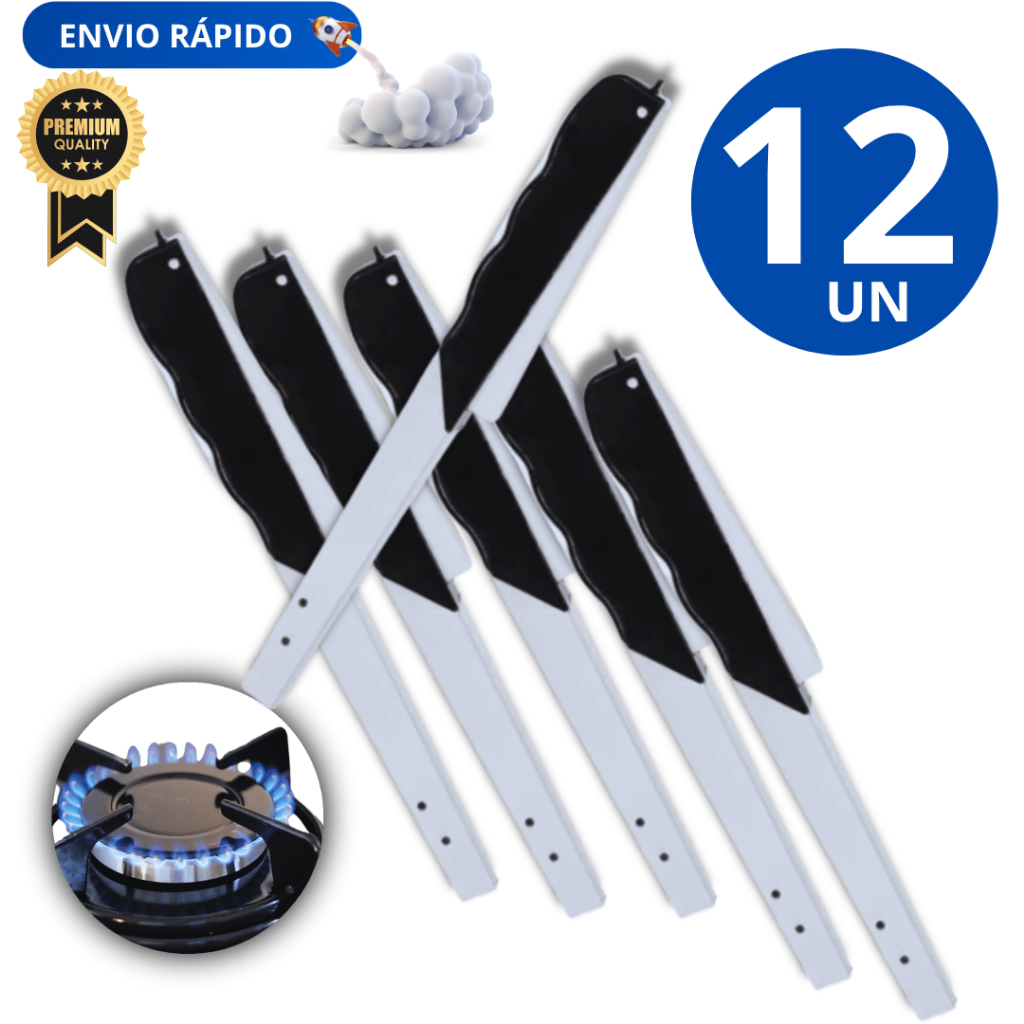 Jogo 12 Unidades Acendedor de Fogão Linha Premium Multi Disparos 22cm Casa Viagem Bar Restaurante Utilidades