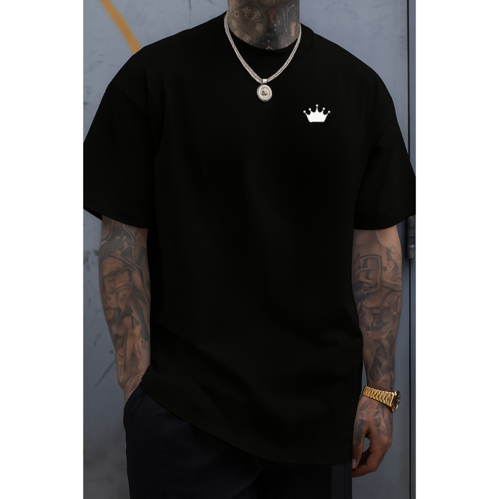 Camiseta Camisa Masculina Coroa T-Shirt Tendência Lançamento Premium 100% Algodão em Oferta na Shopee