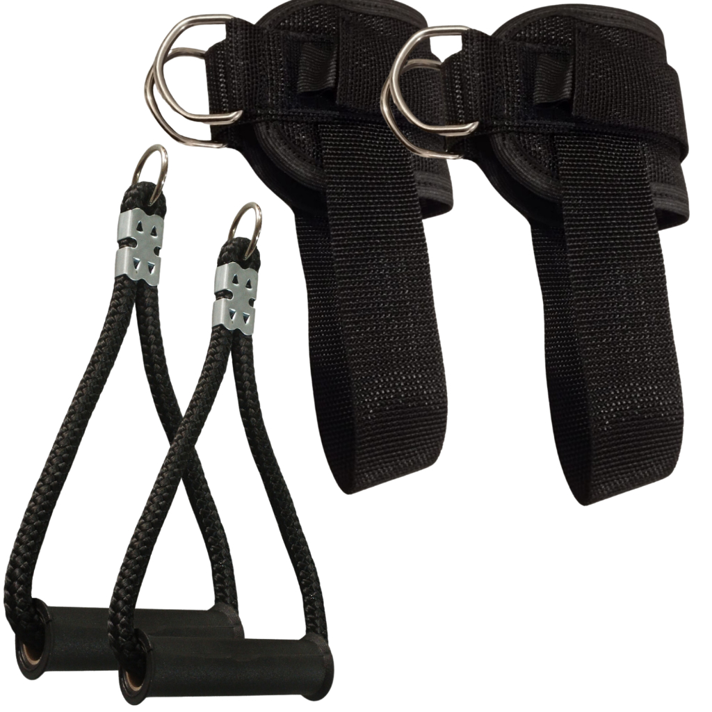 Kit Puxador Corda Cross Over + Tornozeleira Academia Maxmuvem Polia Alta Musculação em Oferta na Shopee