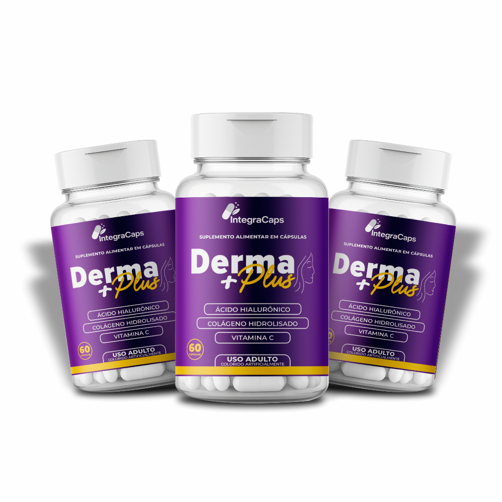 3x Derma Plus 60 Cáps Original - Loja Oficial - Envio Hoje em Oferta na Shopee
