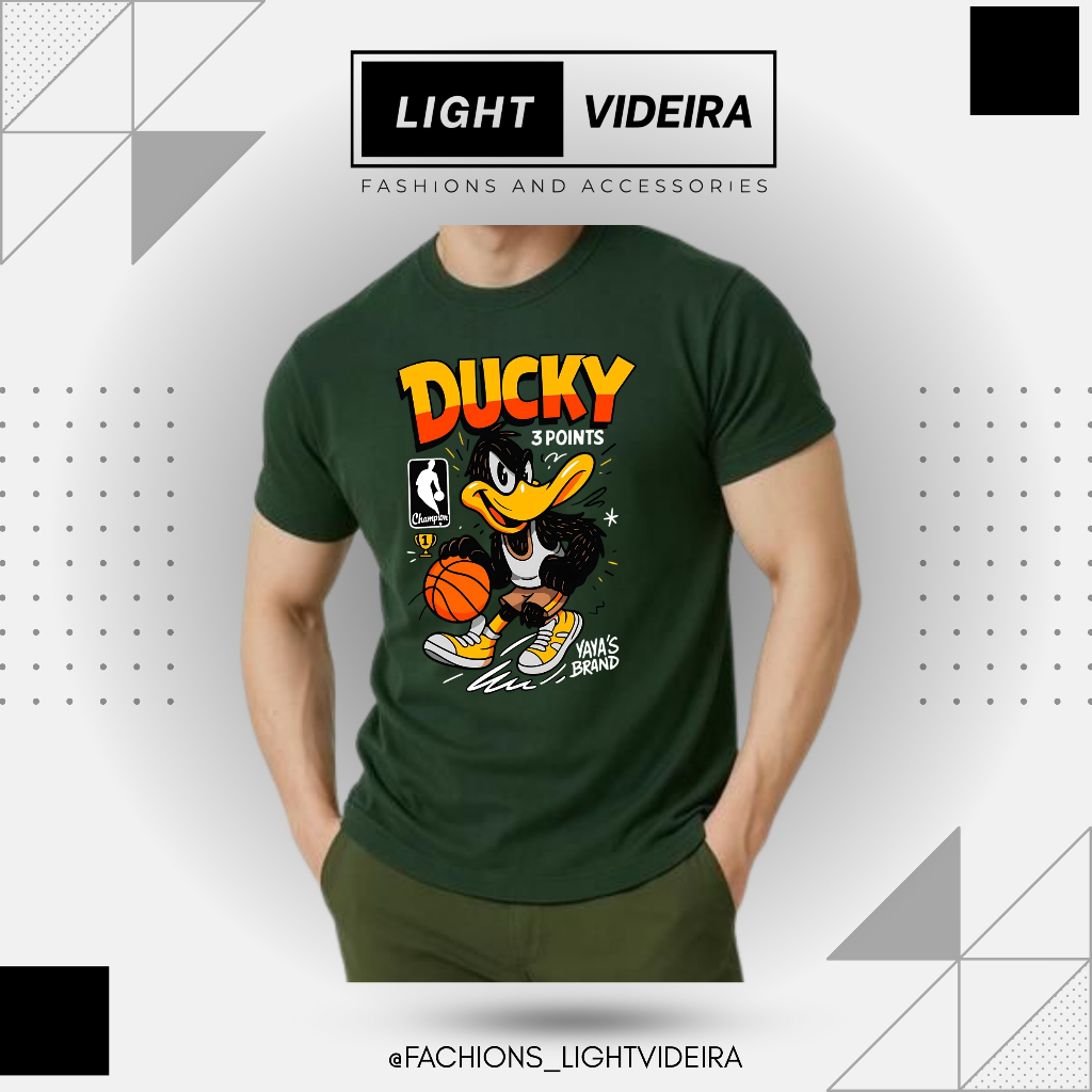 Camiseta infantil e adulto Personagem Ducky Estampada – Moda Geek Casual Unissex | Algodão Premium
