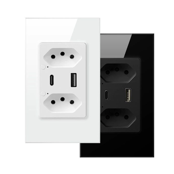 Tomada Wi-Fi Inteligente Dupla - Controle Remoto Alexa SmartLife USB-C 10A