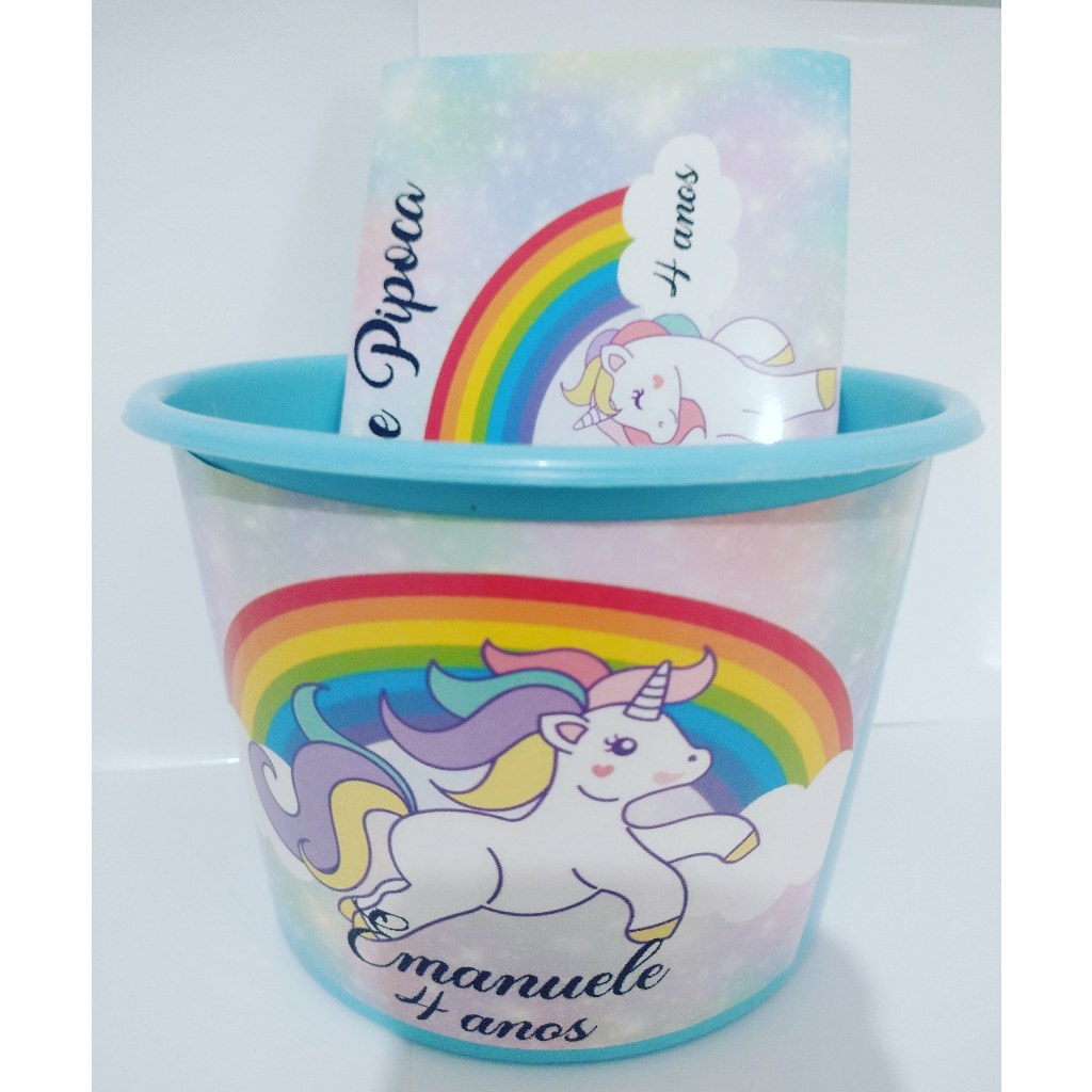 10 Kit Cinema Personalizado Lembrancinha para Aniversario Infantil Unicórnio