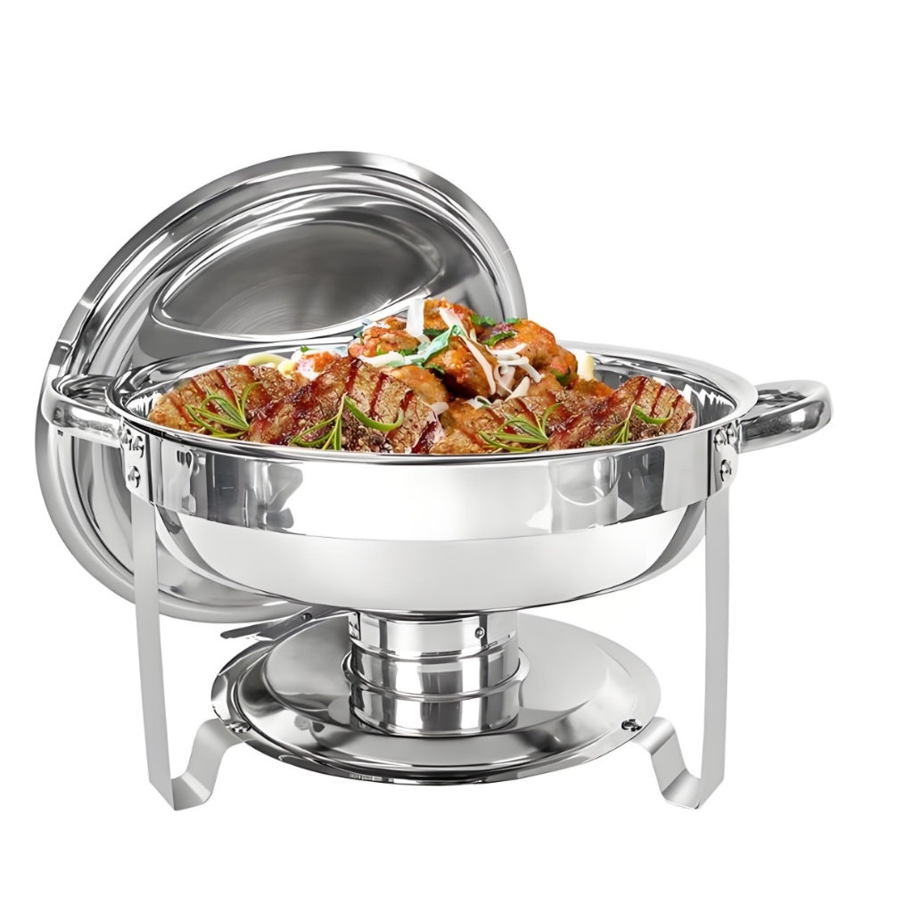 Rechaud Inox Redondo 5 Litros Banho Maria Aquecedor Alimento