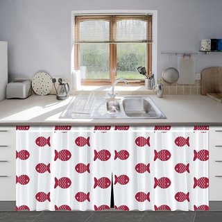 Cortina Pia Tanque Impermeável PE Estampada 1,35×1,80m Cozinha Decoração - Sortidas | Envio Imediato