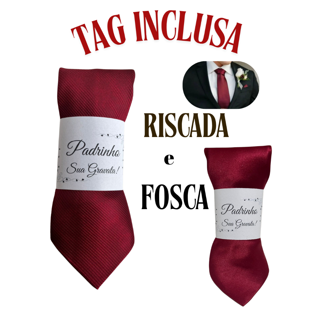 Kit 04 a 17 Gravatas Marsala Para Padrinhos e Casamento em Oferta na Shopee